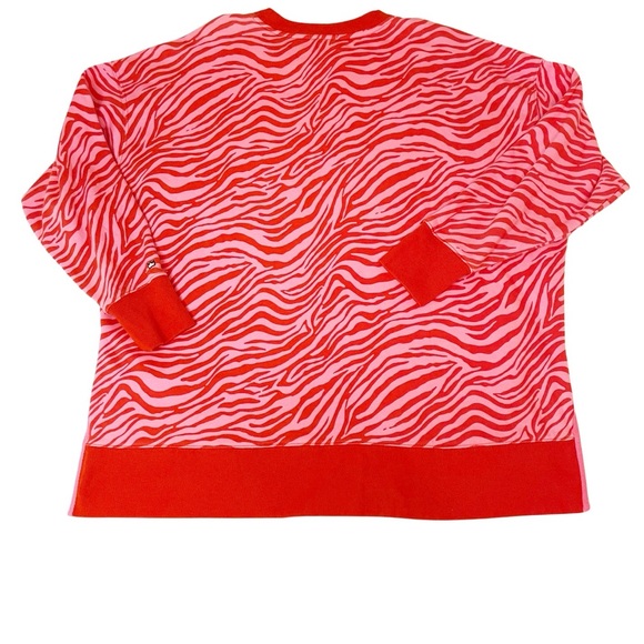 Cabana by Crown & Ivy Women's Crewneck Sweatshirt Oversized Zebra Print Size L - Picture 2 of 8